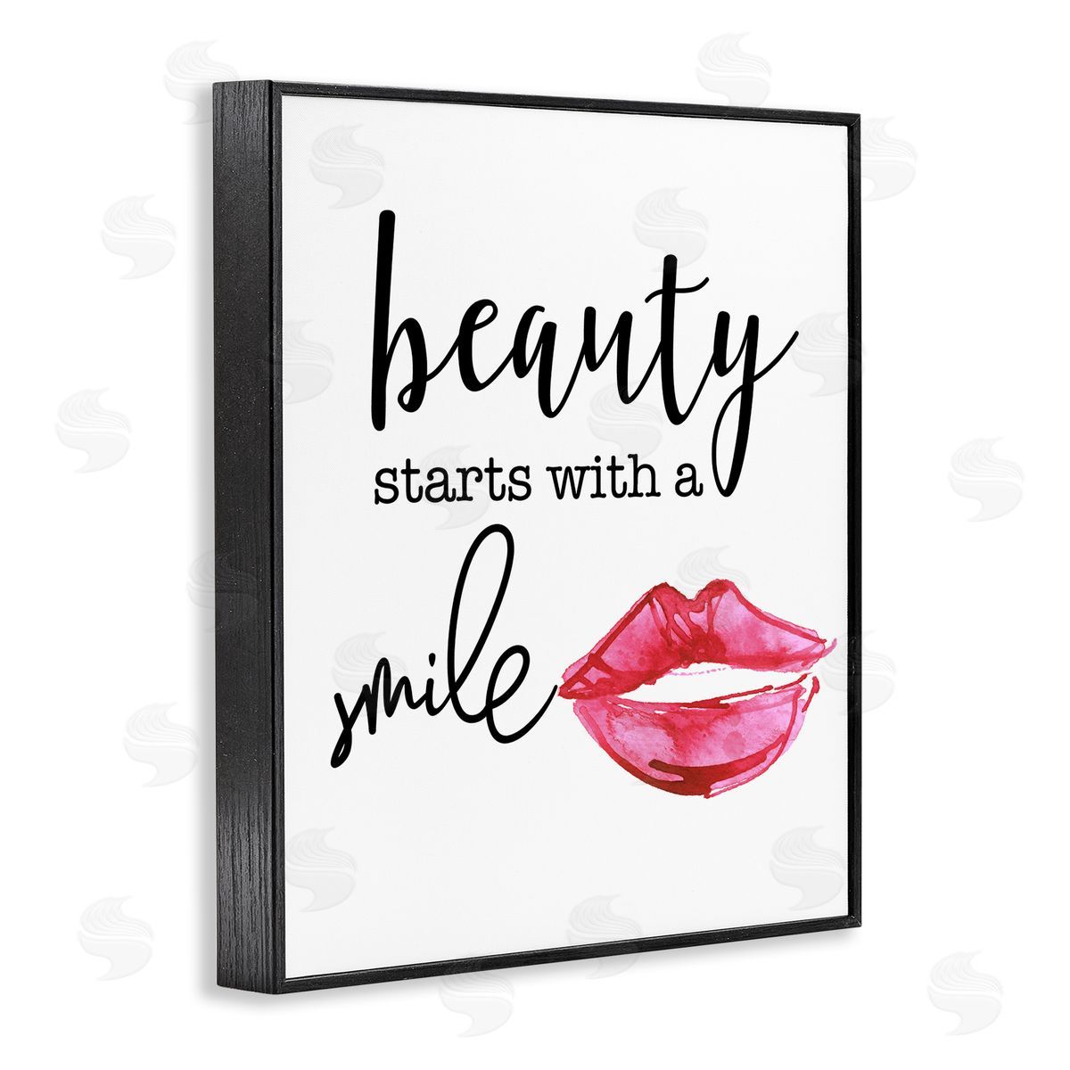 Daniela Santiago Beauty Starts With Smiling Chic Lipstick Lips Black Framed Giclee Wall Art Print