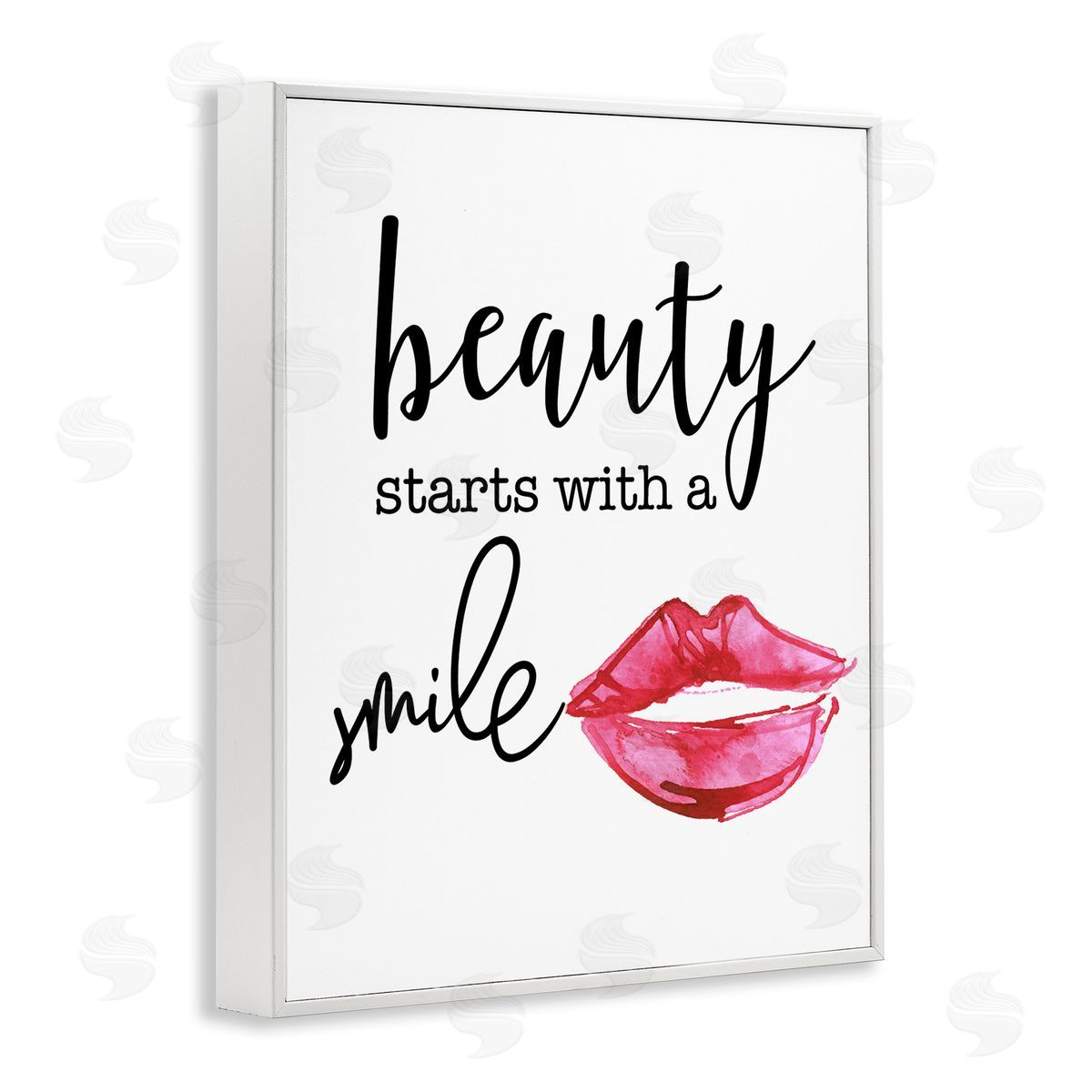 Daniela Santiago Beauty Starts With Smiling Chic Lipstick Lips White Framed Giclee Wall Art Print