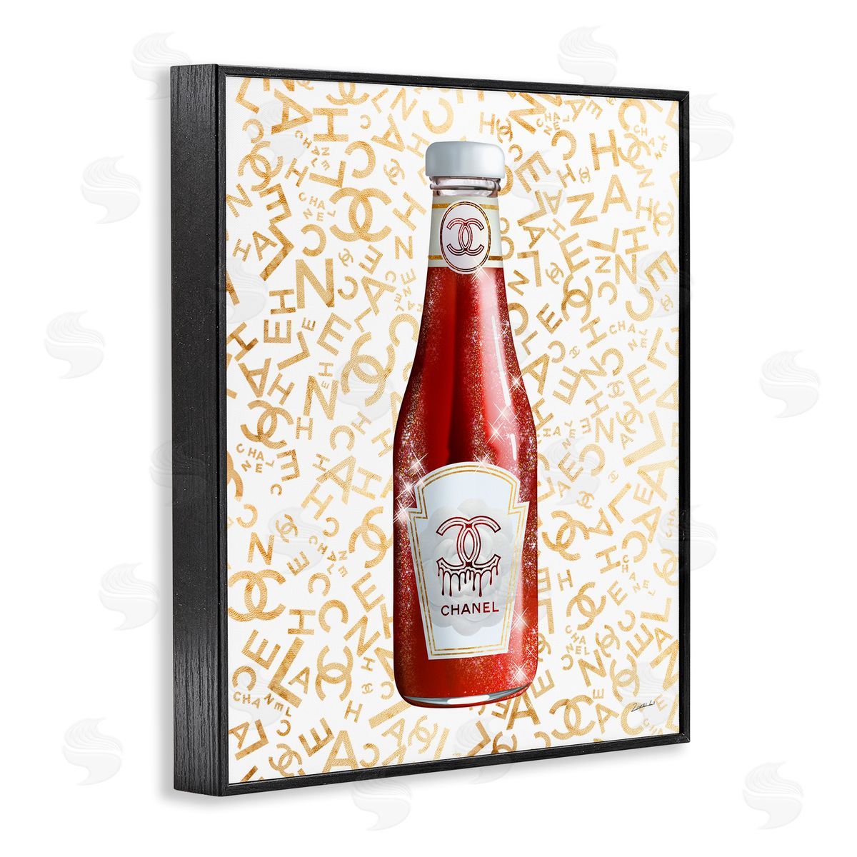 Ziwei Li Trendy Diner Ketchup Condiment Luxury Fashion Pattern Black Framed Giclee Wall Art Print
