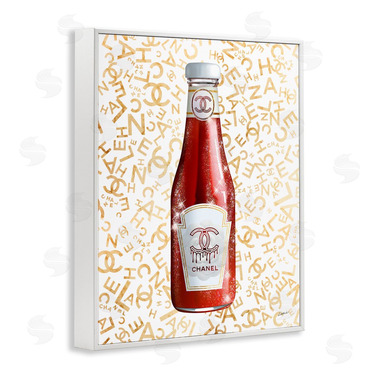 Ziwei Li Trendy Diner Ketchup Condiment Luxury Fashion Pattern White Framed Giclee Wall Art Print