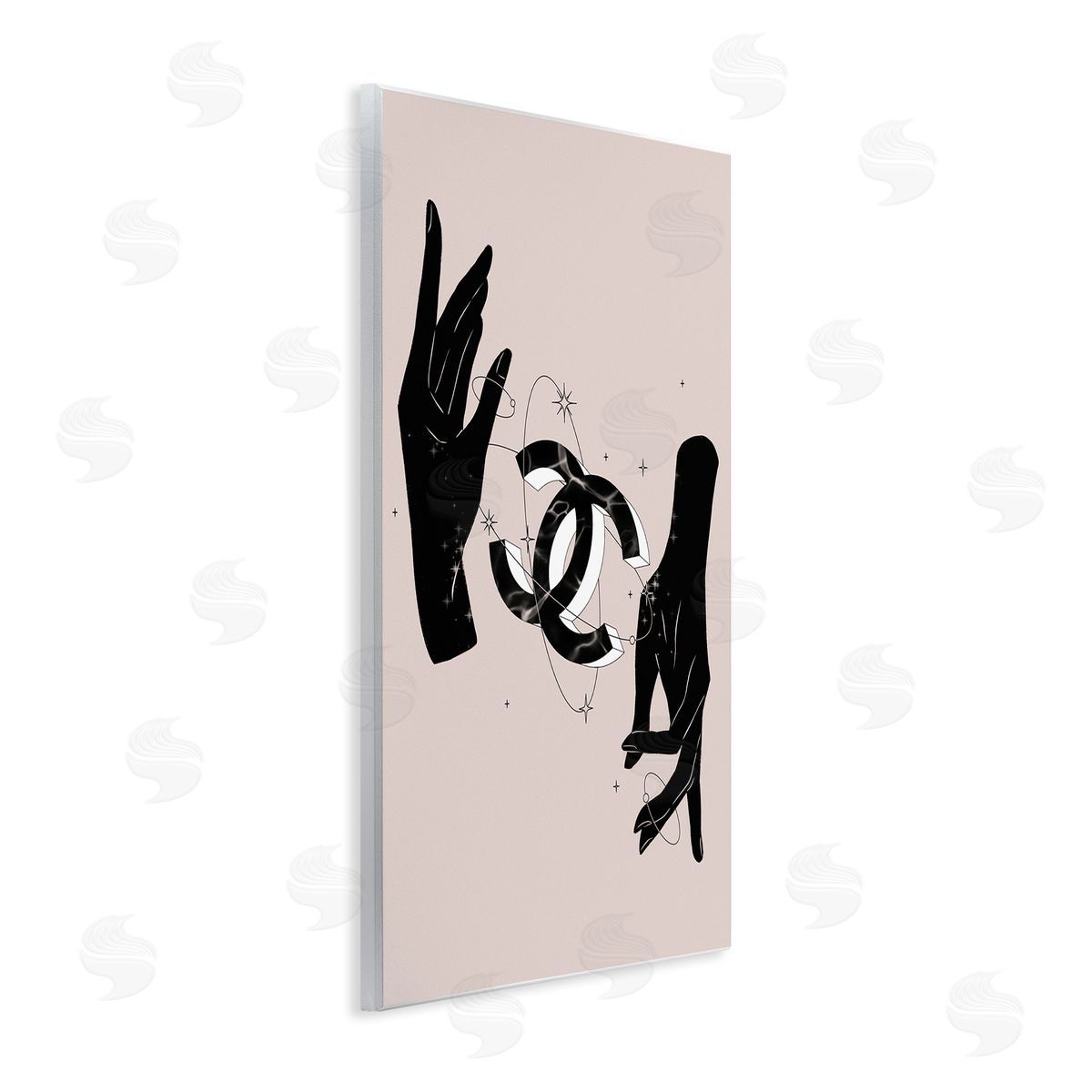 Ziwei Li Chic Hands Silhouette Surrounding Glam Fashion Emblem Wall Plaque Art Print