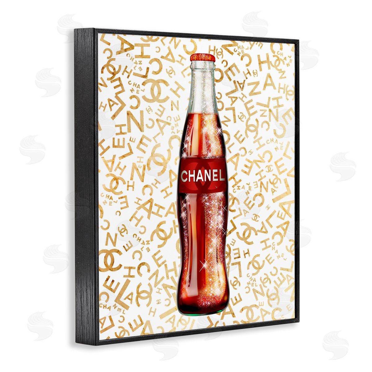 Ziwei Li Trendy Glam Pattern Vintage Soda Bottle Black Framed Giclee Wall Art Print