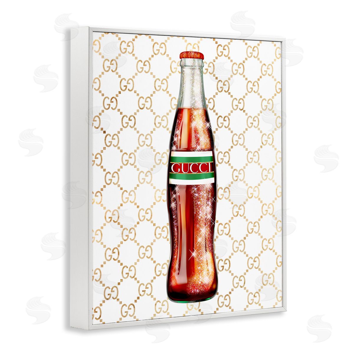Ziwei Li Stylish Cola Bottle Kitchen Glam Fashion Pattern White Framed Giclee Wall Art Print