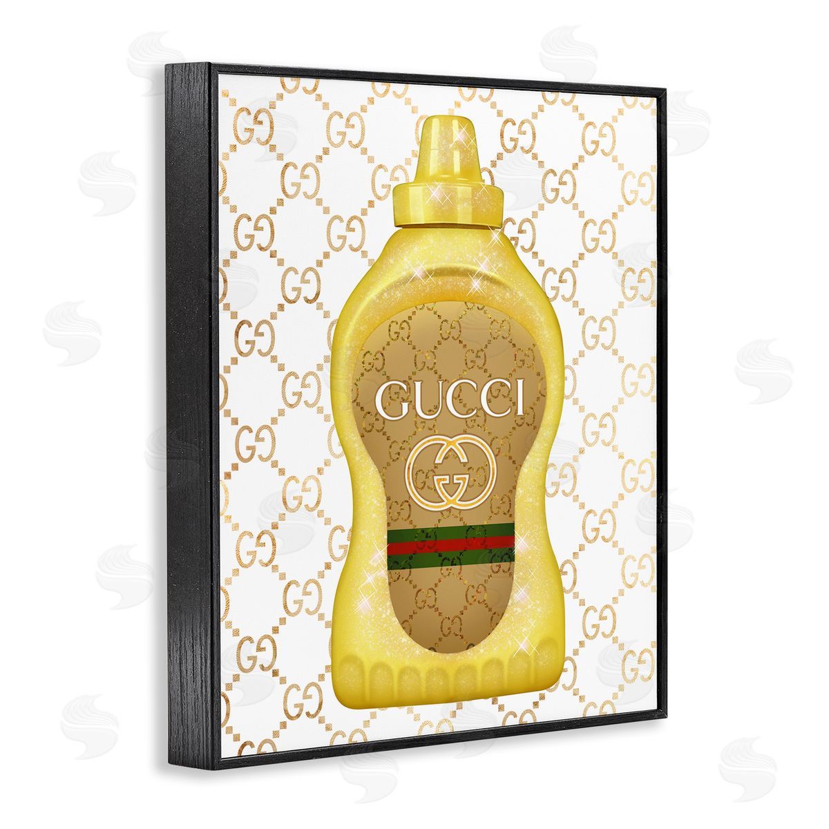 Ziwei Li Fashionable Brunch Condiment Patterned Glam Emblem  Black Framed Giclee Wall Art Print
