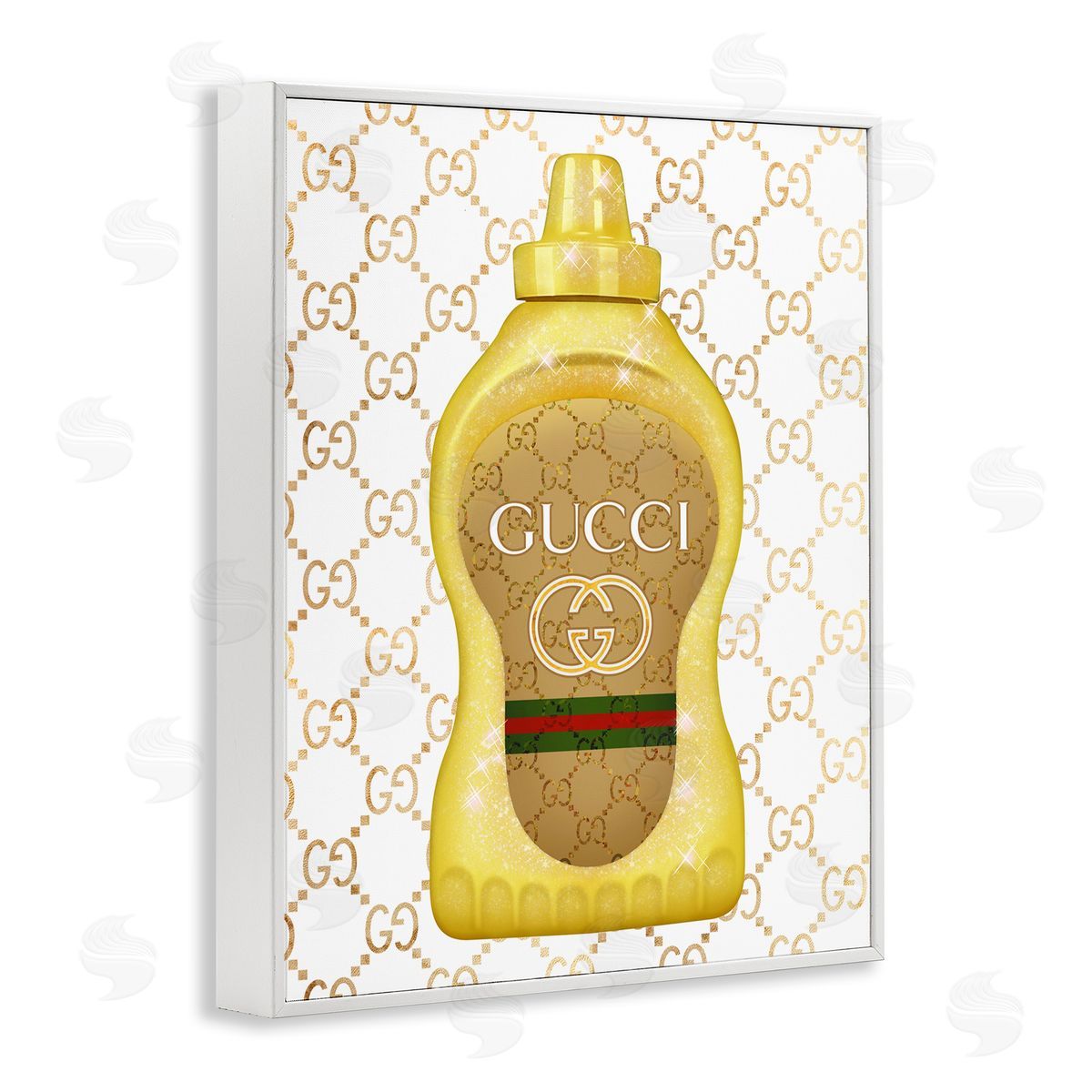 Ziwei Li Fashionable Brunch Condiment Patterned Glam Emblem  White Framed Giclee Wall Art Print