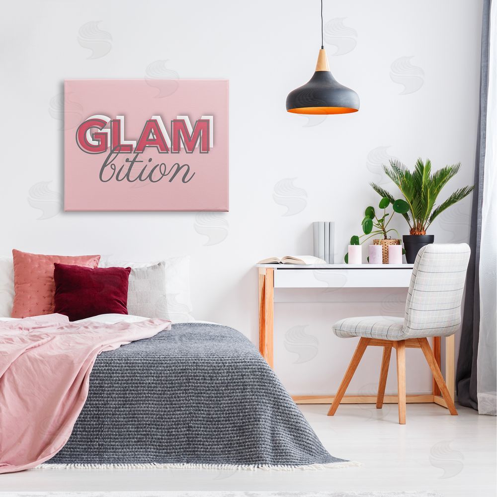 Martina Pavlova Chic Glambition Typography Trendy Fashion Text  Canvas Wall Art Print in Room