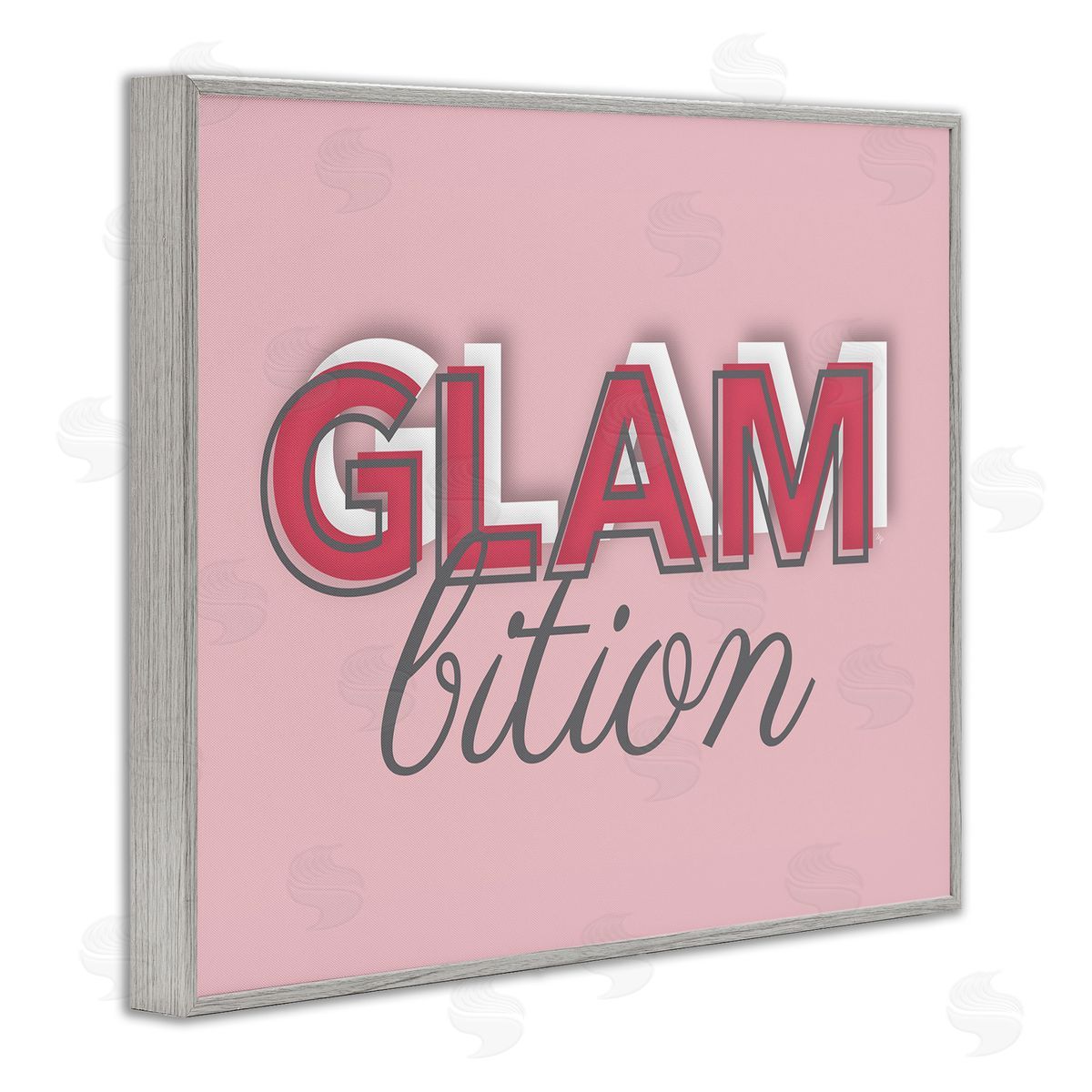 Martina Pavlova Chic Glambition Typography Trendy Fashion Text  Gray Framed Giclee Wall Art Print