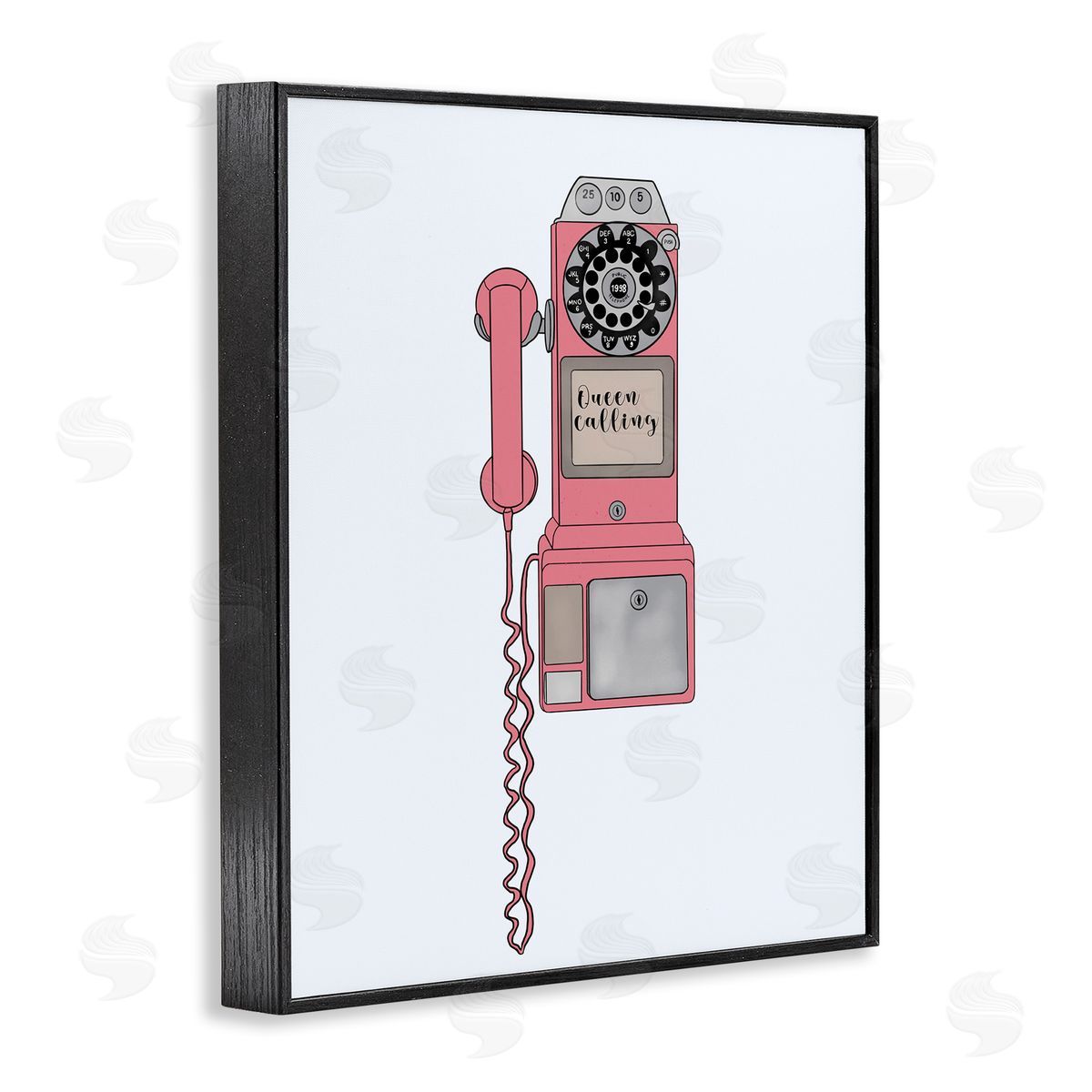 Ashley Singleton Vintage Pay Phone Chic Queen Calling Calligraphy  Black Framed Giclee Wall Art Print