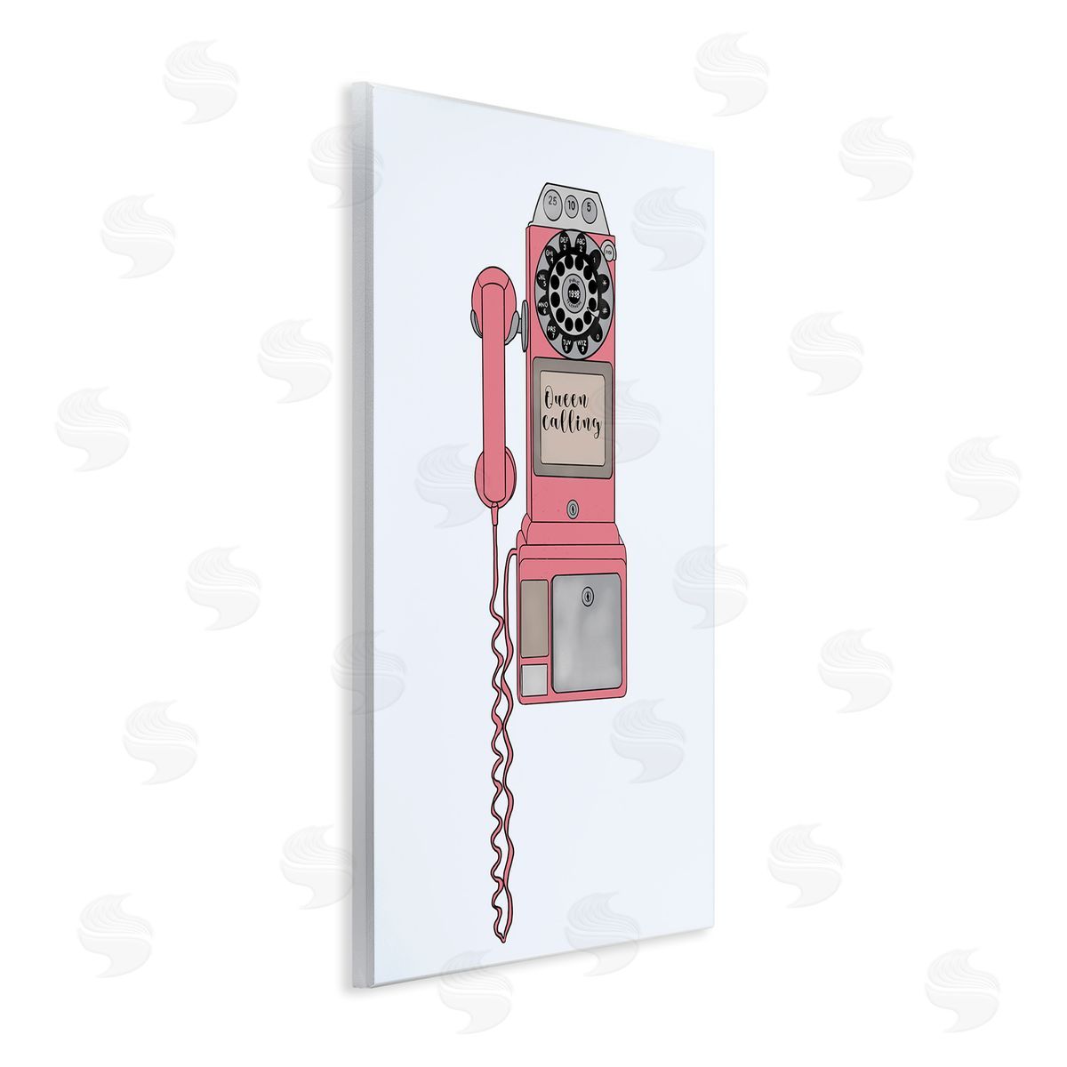 Ashley Singleton Vintage Pay Phone Chic Queen Calling Calligraphy  Wall Plaque Art Print