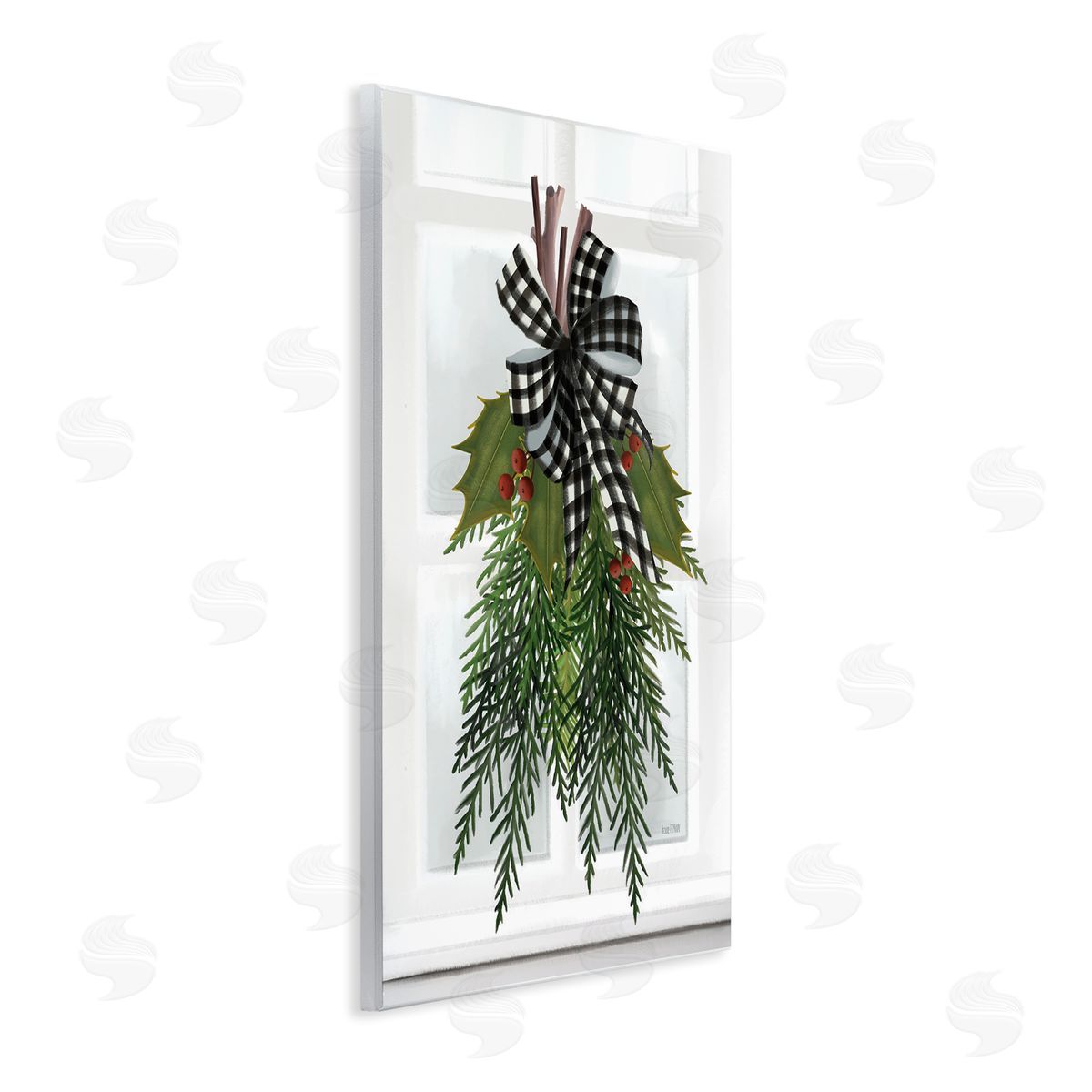 House Fenway Hanging Holly Botanicals Mistletoe Seasonal Winter Flowers Wall Plaque Art Print