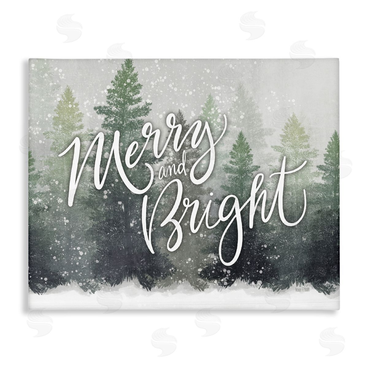 House Fenway Merry & Bright Scenic Niveous Winter Forest Landscape Stretched Canvas Wall Art Print