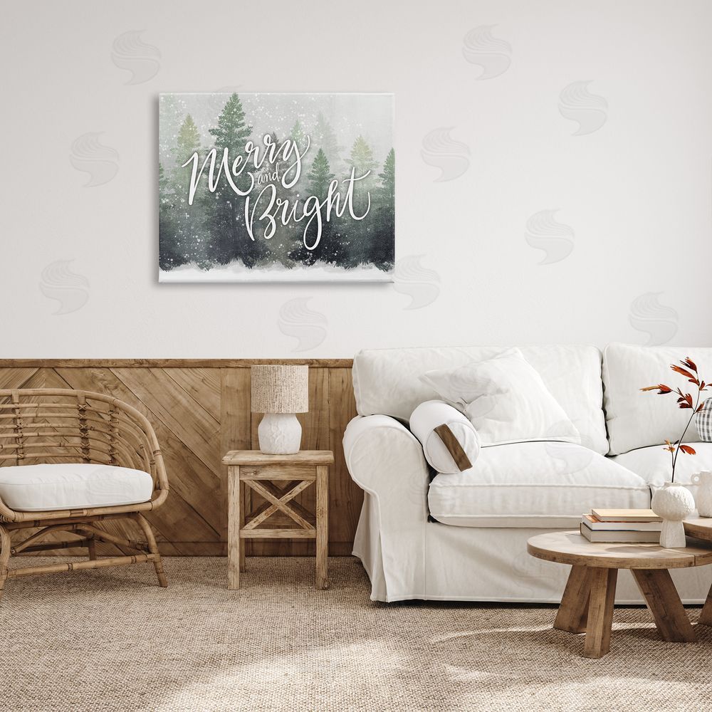 House Fenway Merry & Bright Scenic Niveous Winter Forest Landscape Canvas Wall Art Print in Room