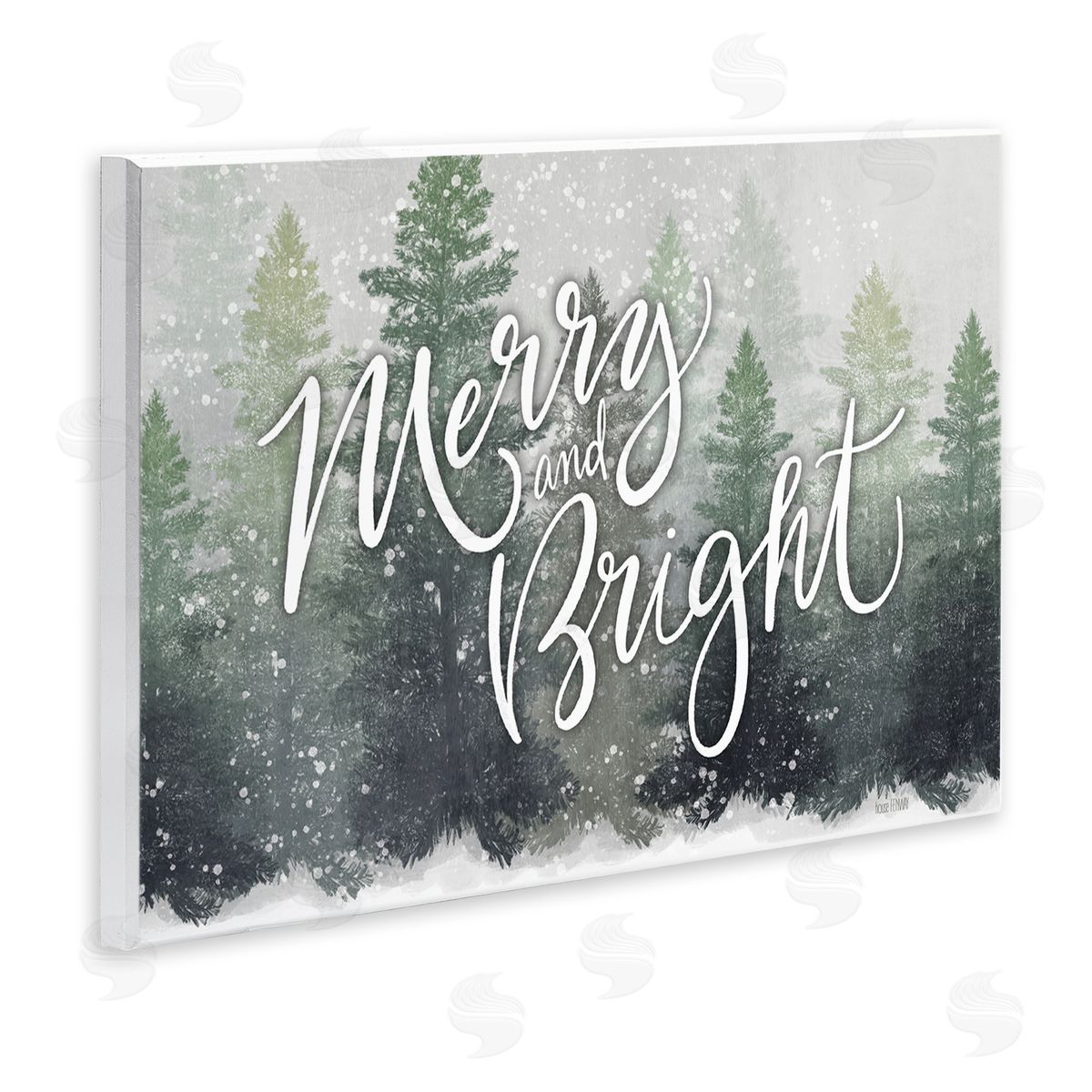 House Fenway Merry & Bright Scenic Niveous Winter Forest Landscape Wall Plaque Art Print