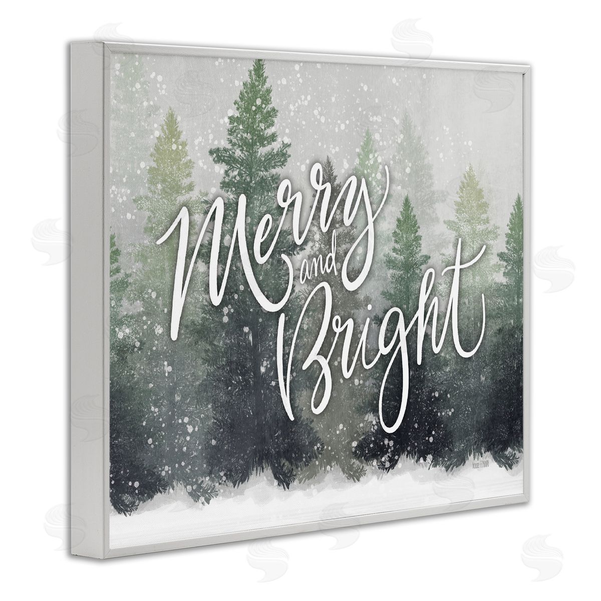 House Fenway Merry & Bright Scenic Niveous Winter Forest Landscape White Framed Giclee Wall Art Print