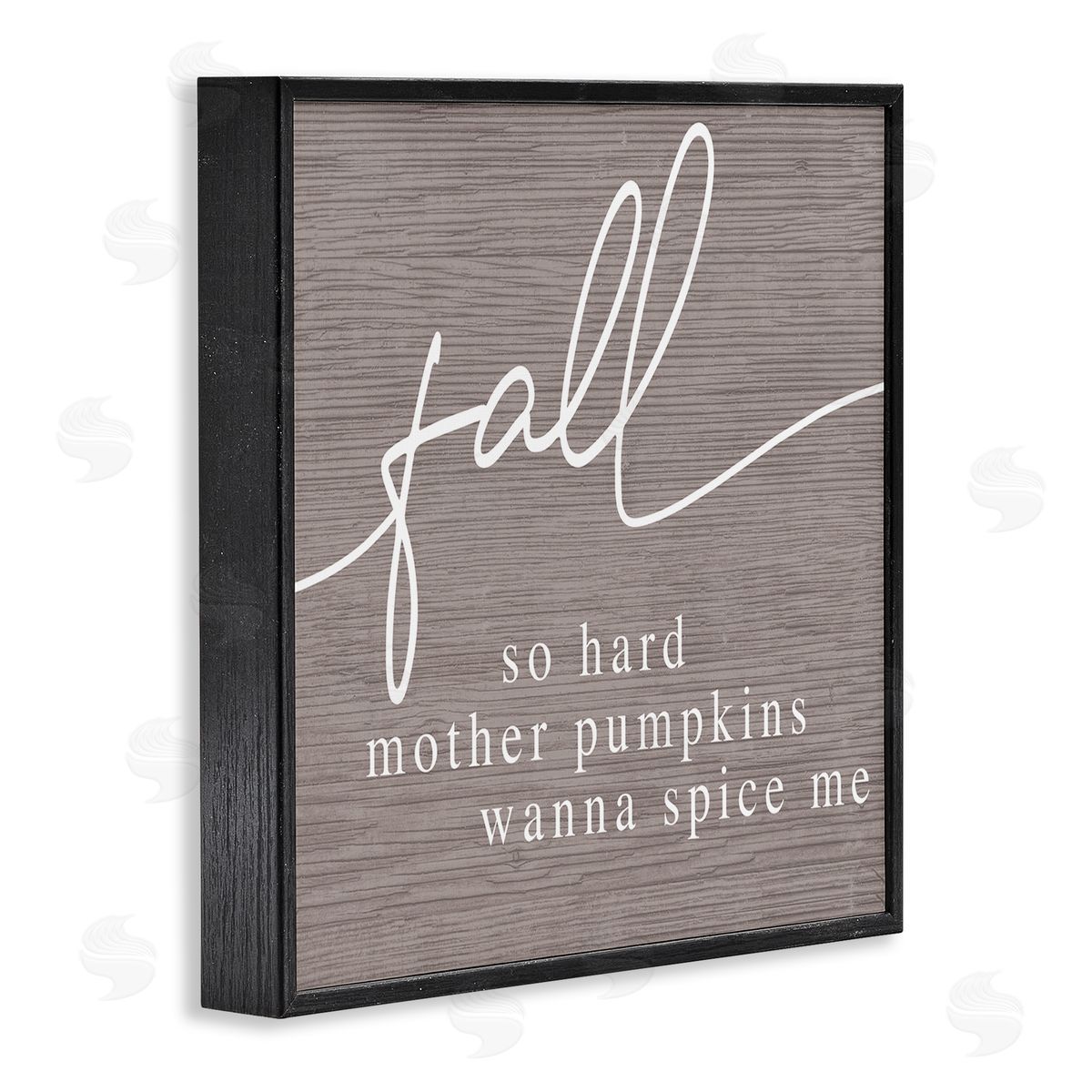 Stupell Studio Humorous Fall Phrase Rustic Pattern Autumn Typography Black Framed Glicee Wall Art Print