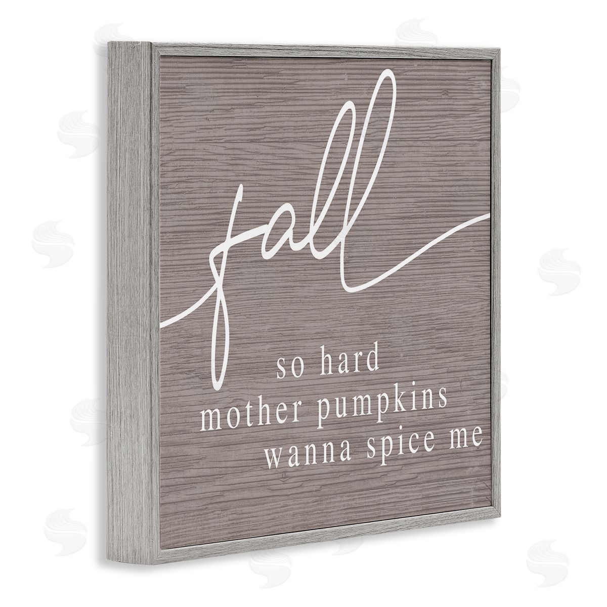 Stupell Studio Humorous Fall Phrase Rustic Pattern Autumn Typography Gray Framed Glicee Wall Art Print