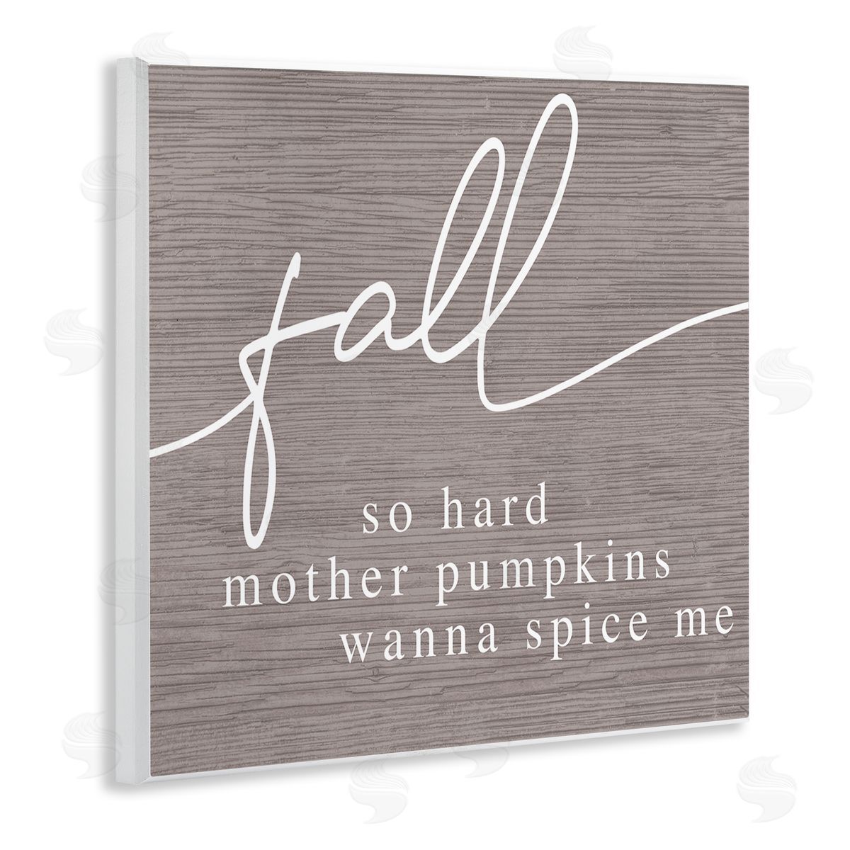 Stupell Studio Humorous Fall Phrase Rustic Pattern Autumn Typography Wooden Wall Plaque Art Print