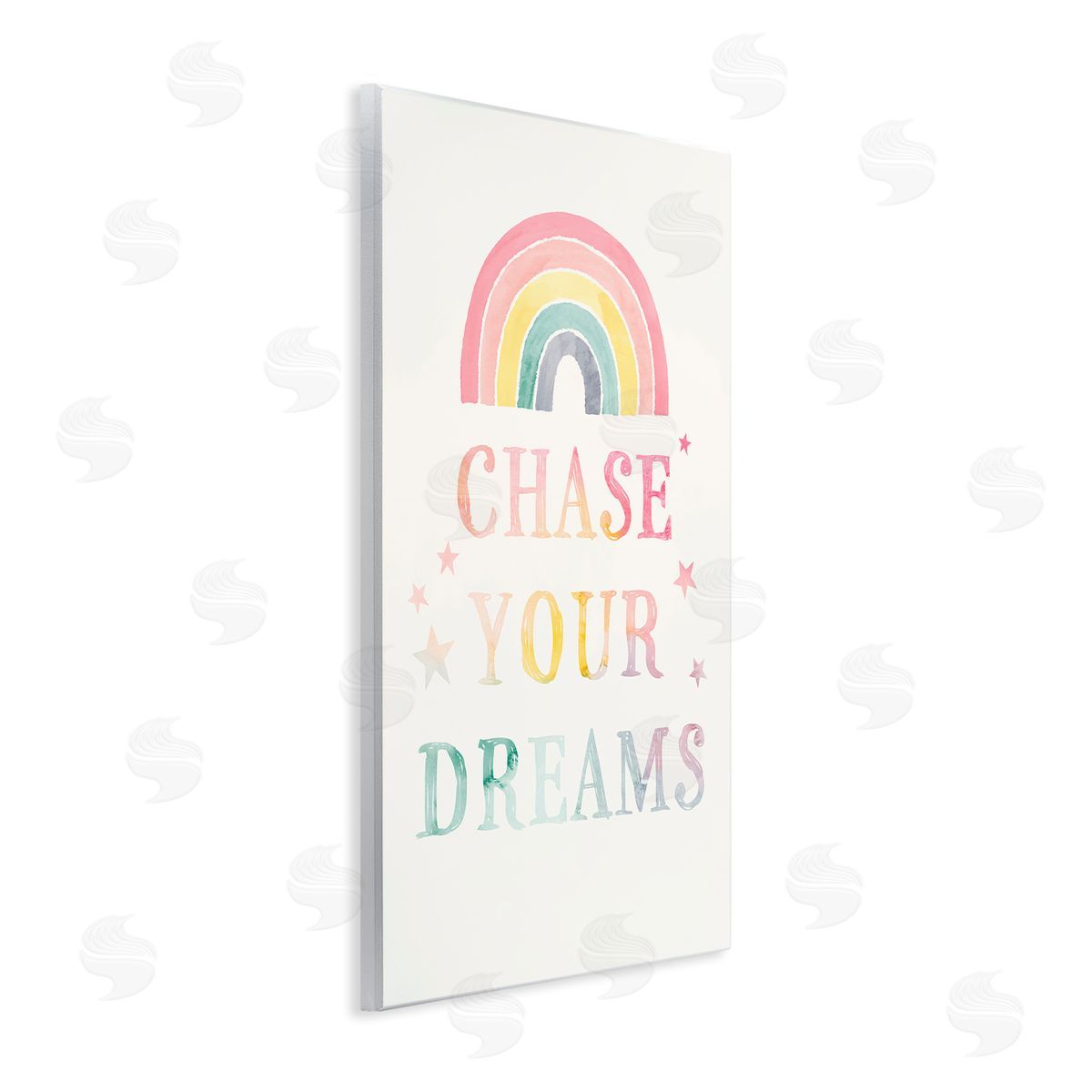 Victoria Barnes Chase Your Dreams Starry Rainbow Watercolor Detail  Wall Plaque Art Print