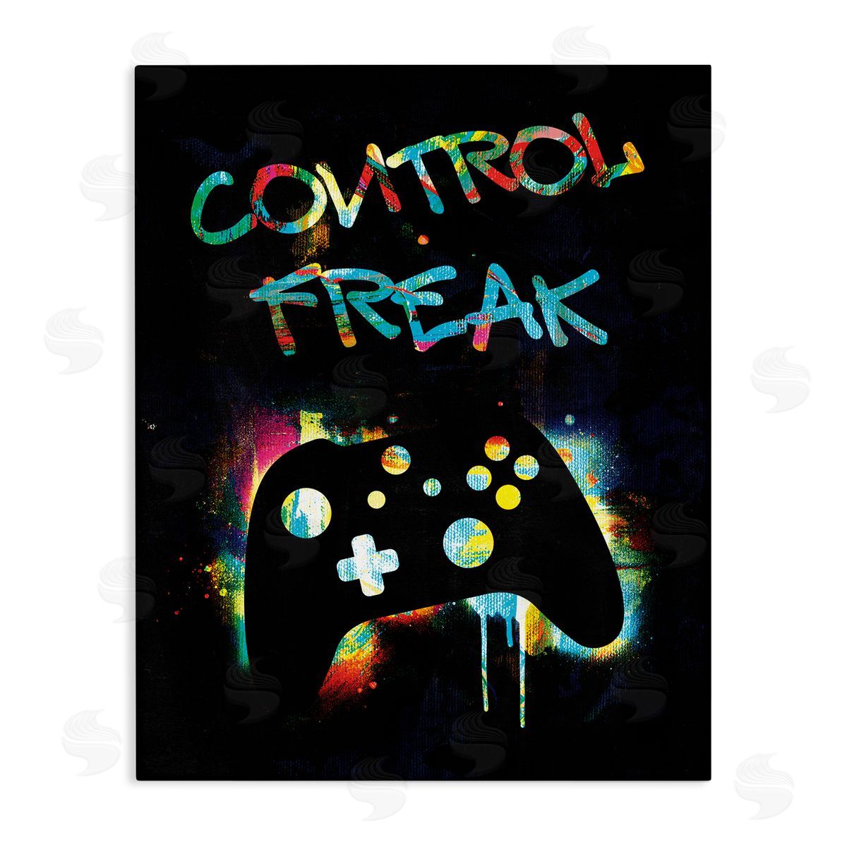 Victoria Barnes Control Freak Game Controller Graffiti Street  Stretched Canvas Wall Art Print