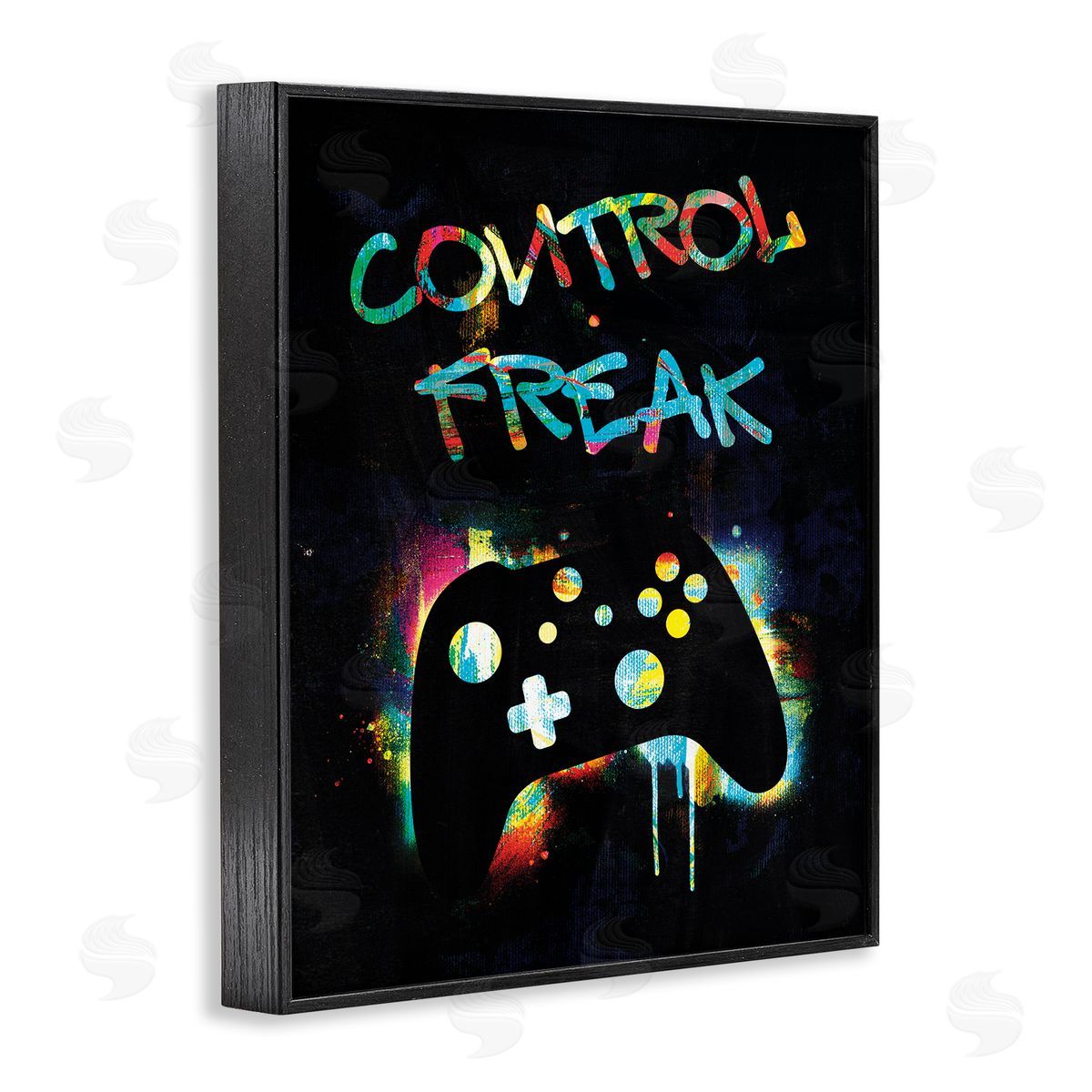 Victoria Barnes Control Freak Game Controller Graffiti Street  Black Framed Giclee Wall Art Print