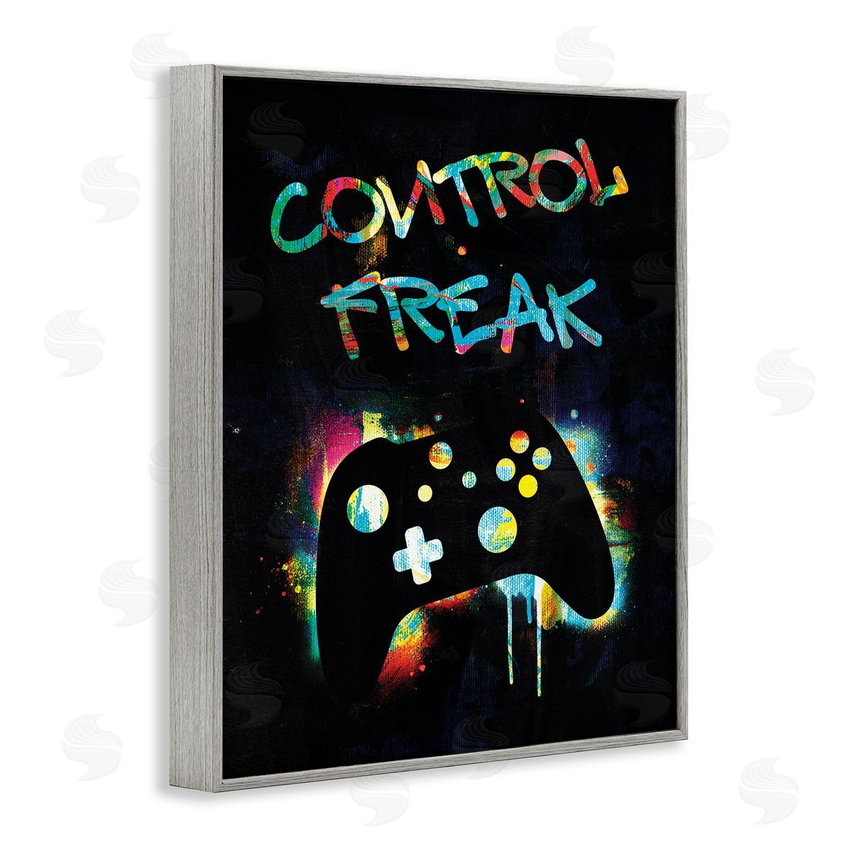 Victoria Barnes Control Freak Game Controller Graffiti Street  Gray Framed Giclee Wall Art Print