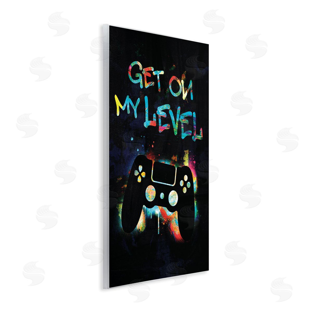 Victoria Barnes Get On My Level Gaming Controller Neon Paint Splatter Wall Plaque Art Print