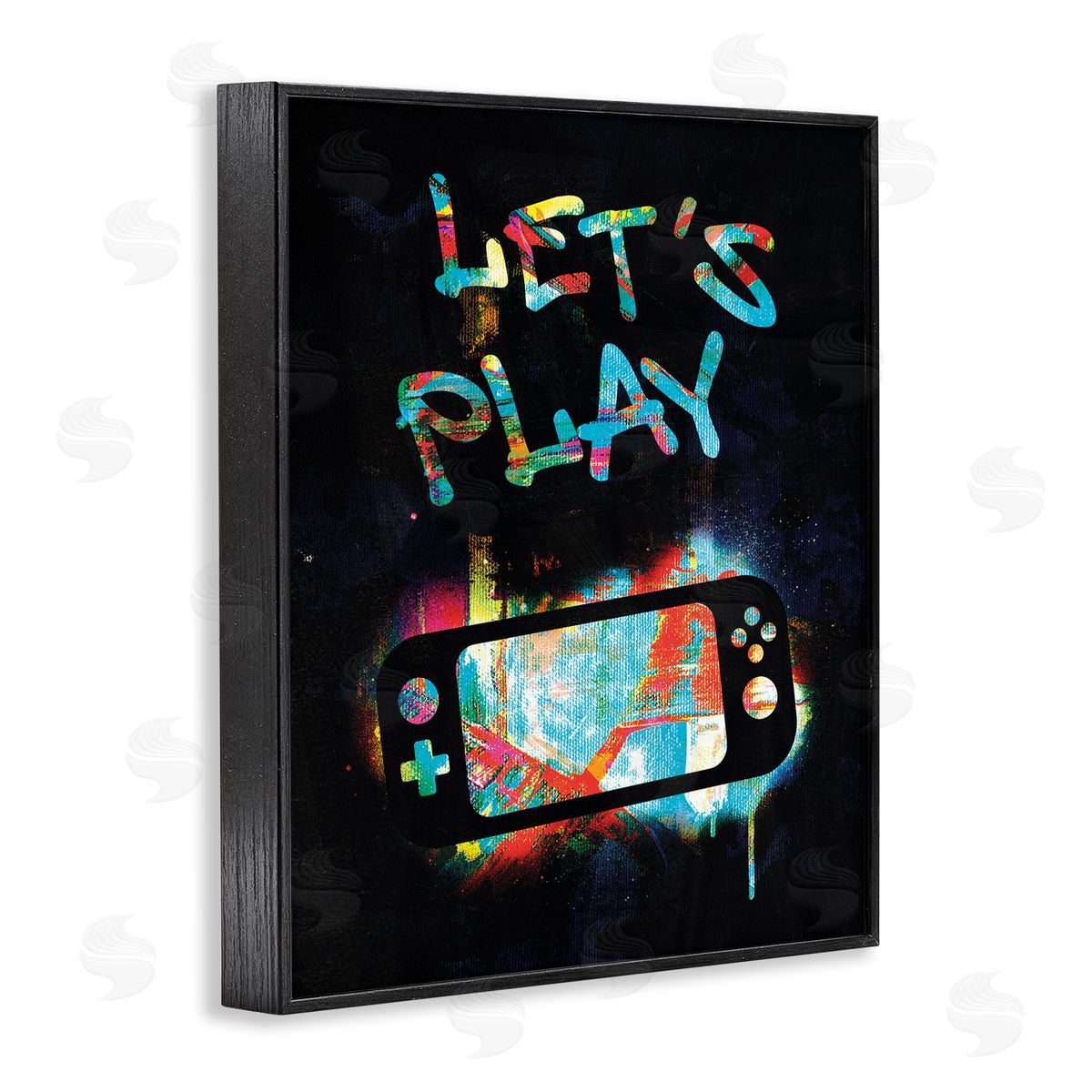 Victoria Barnes Let's Play Video Games Neon Street  Black Framed Giclee Wall Art Print