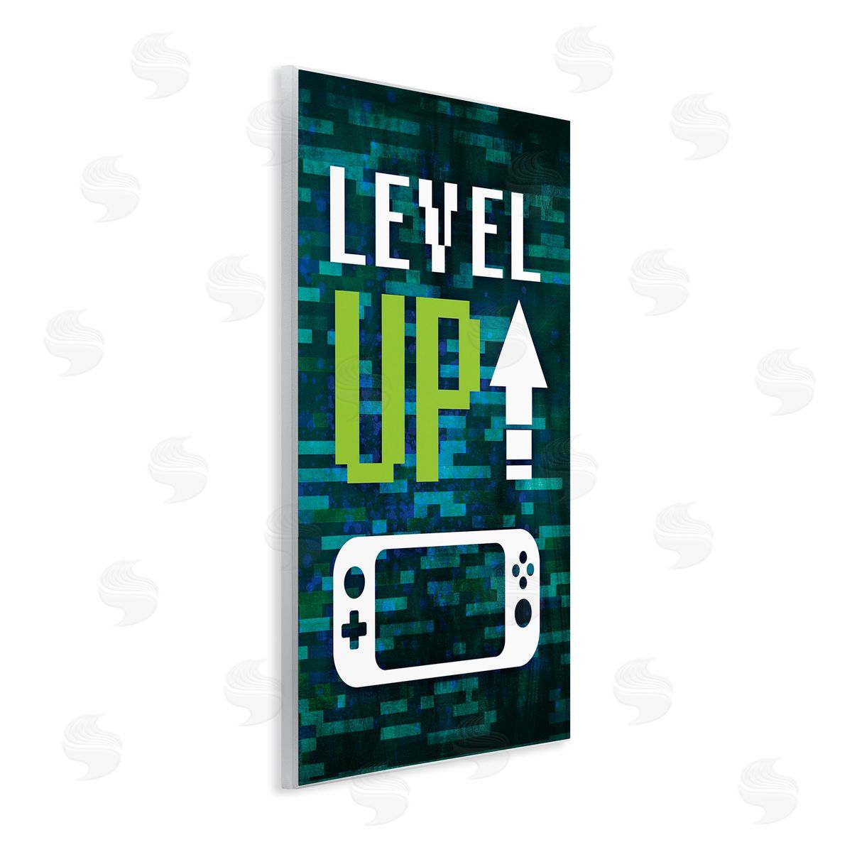 Victoria Barnes Level Up Video Gaming Pixel Text Wall Plaque Art Print