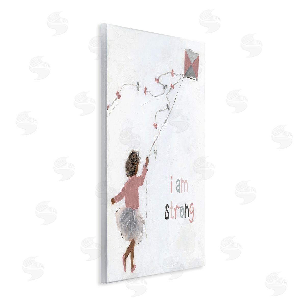 Sally Swatland I Am Strong Motivating Kids Kite Flying Painting Wall Plaque Art Print