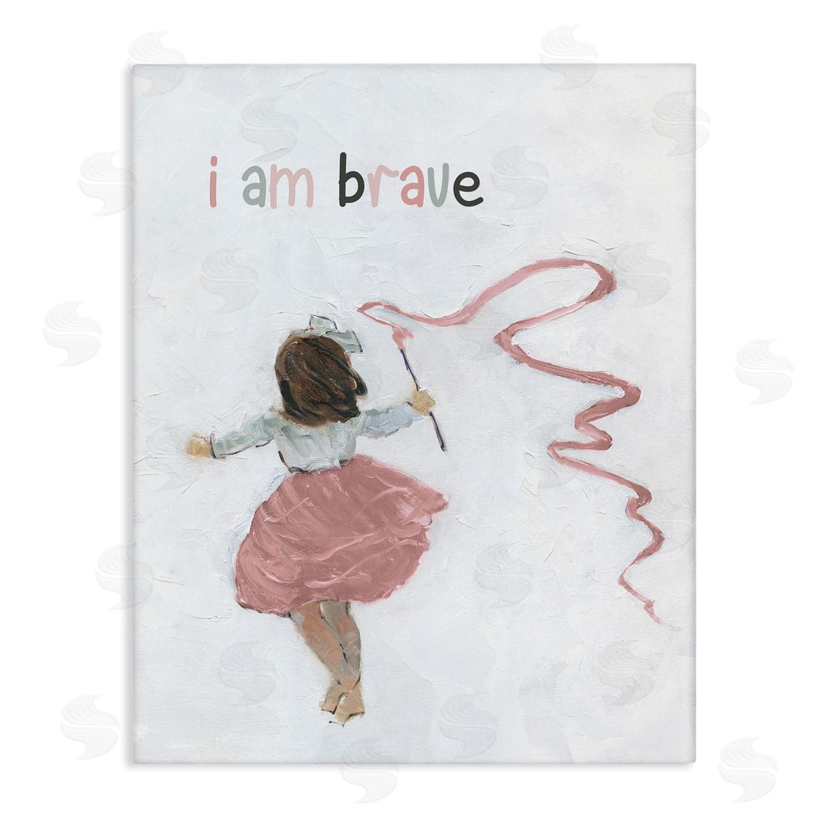 Sally Swatland I Am Brave Uplifting Child Running Playing Painting Stretched Canvas Wall Art Print