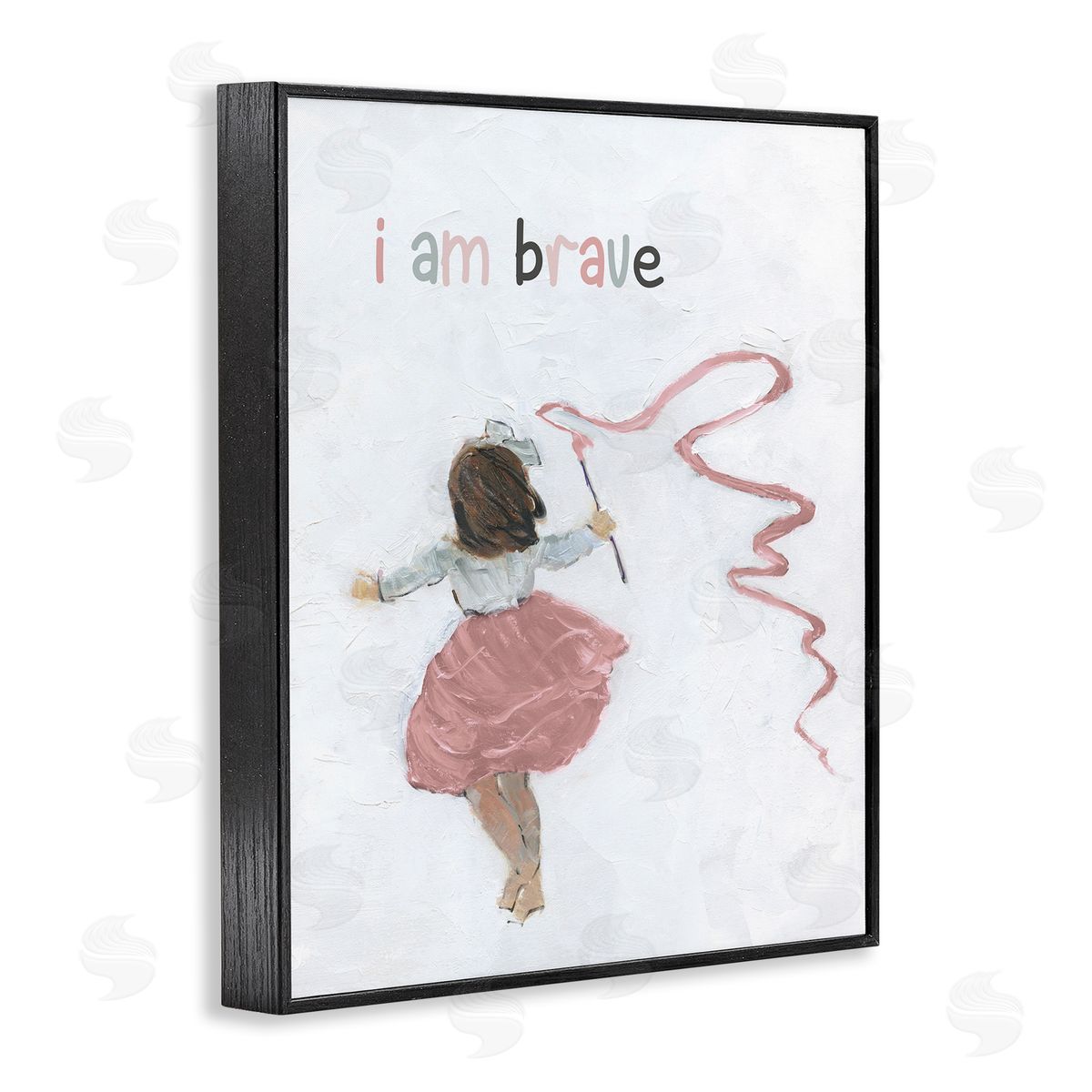 Sally Swatland I Am Brave Uplifting Child Running Playing Painting Black Framed Giclee Wall Art Print