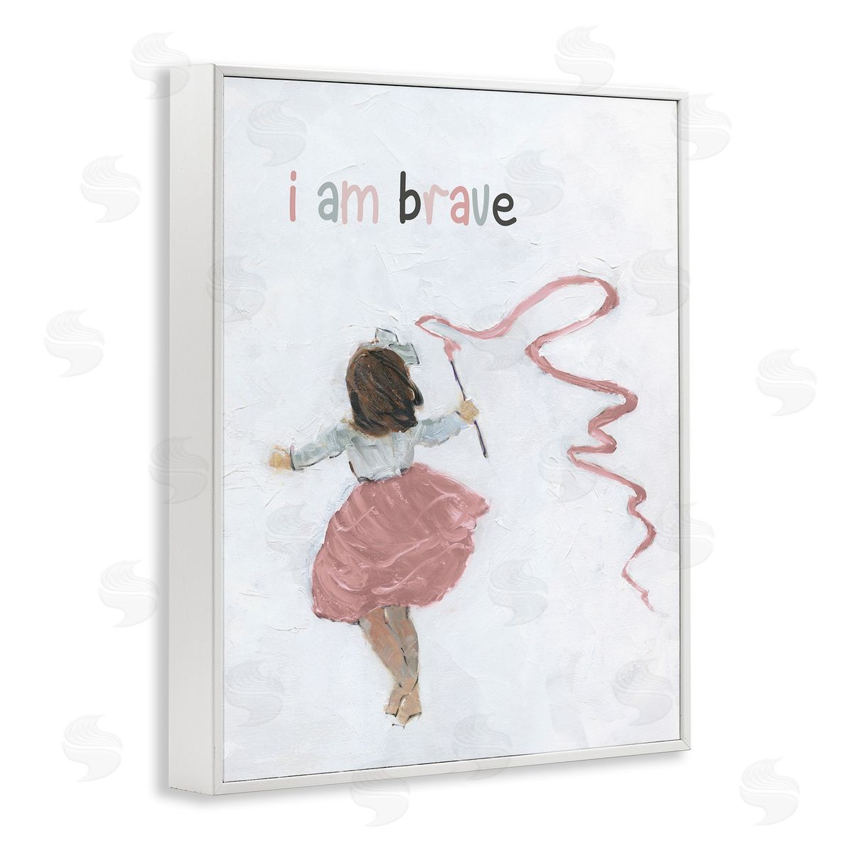 Sally Swatland I Am Brave Uplifting Child Running Playing Painting White Framed Giclee Wall Art Print