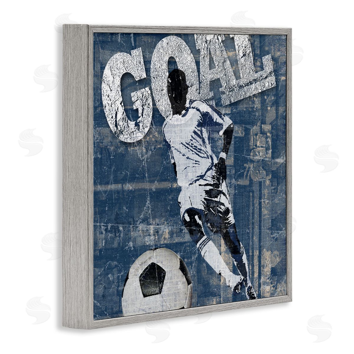 Katrina Craven Soccer Player Goal Text Vintage Weathered Sign Gray Framed Glicee Wall Art Print