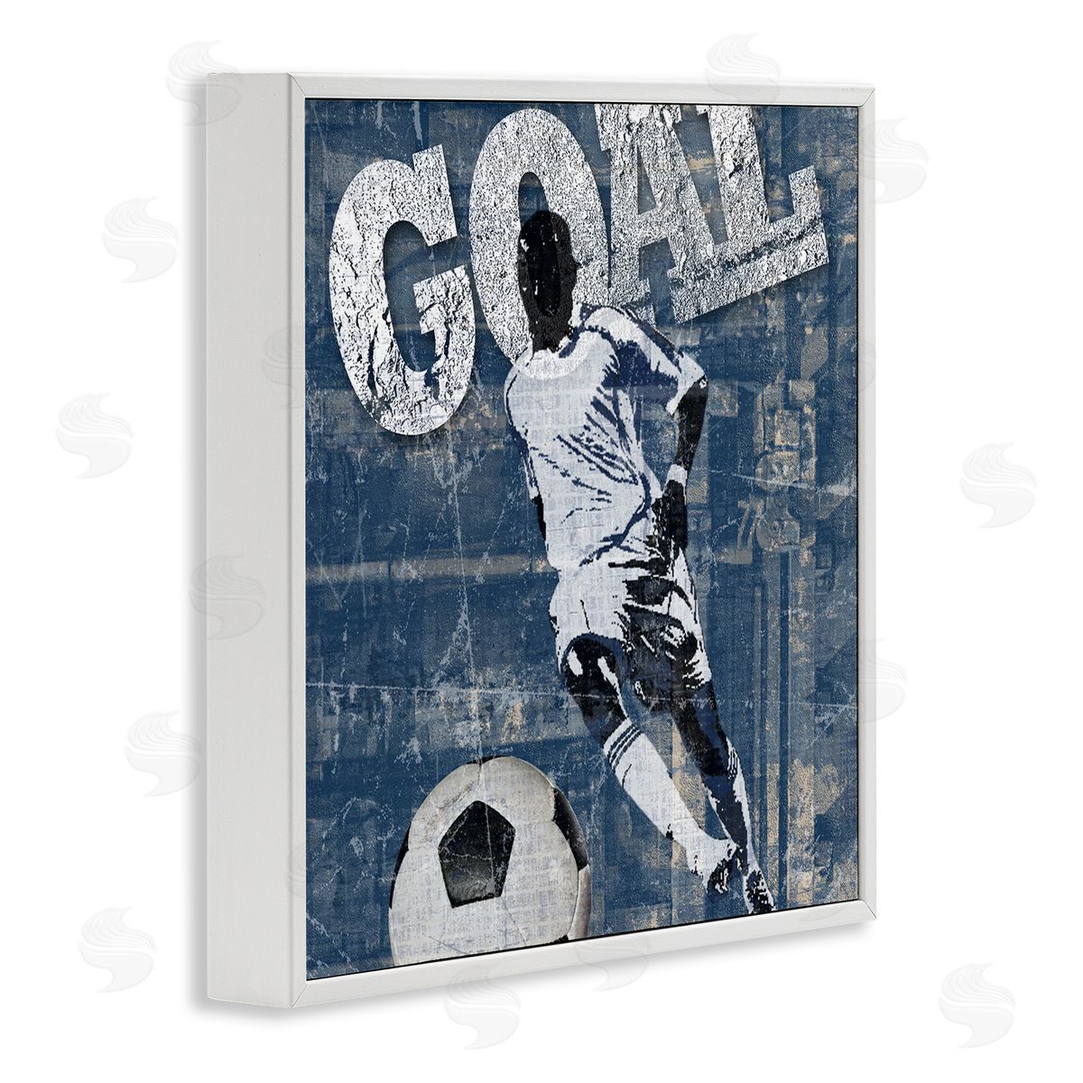 Katrina Craven Soccer Player Goal Text Vintage Weathered Sign White Framed Glicee Wall Art Print