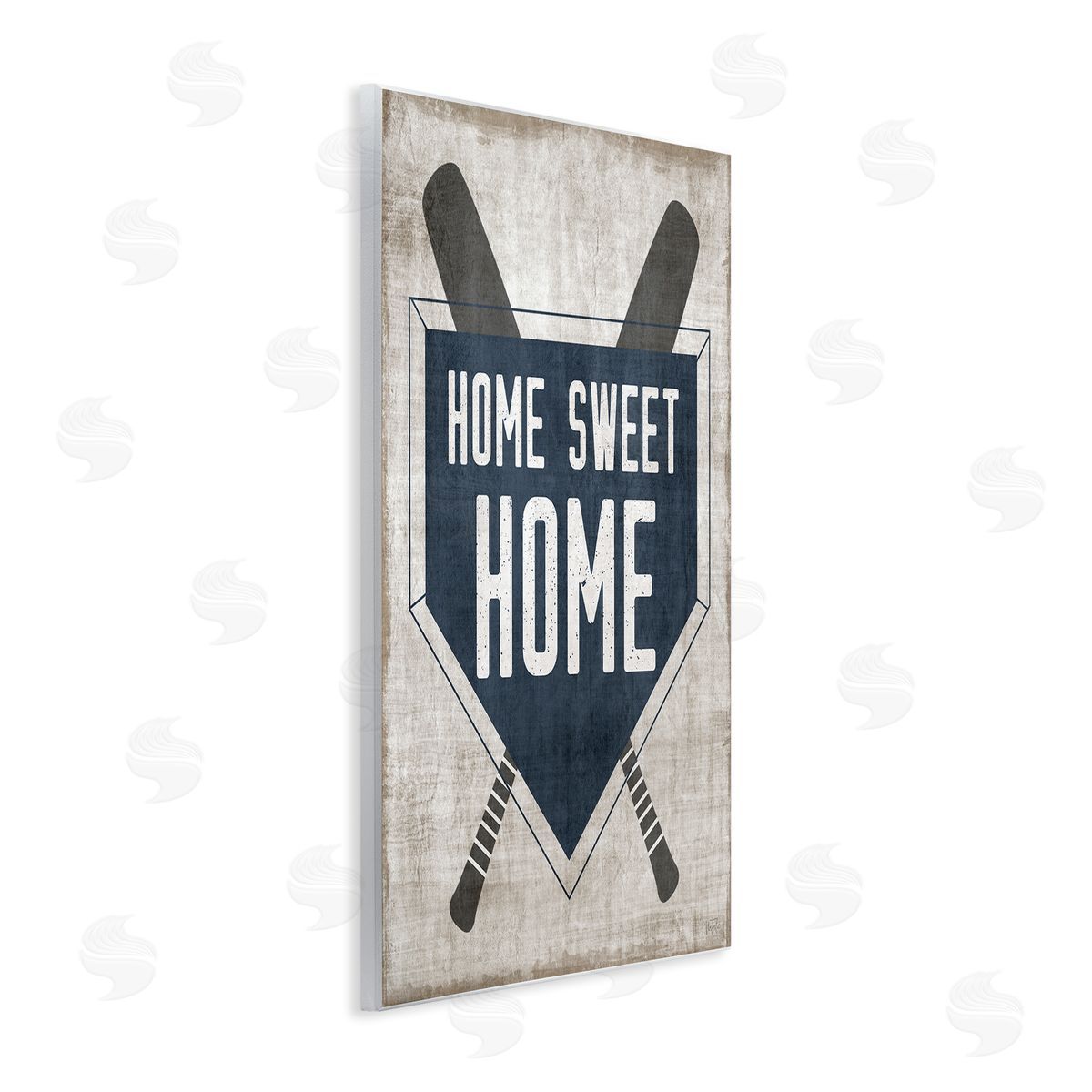Natalie Carpentieri Rustic Sweet Home Baseball Bats & Base Plate Wall Plaque Art Print