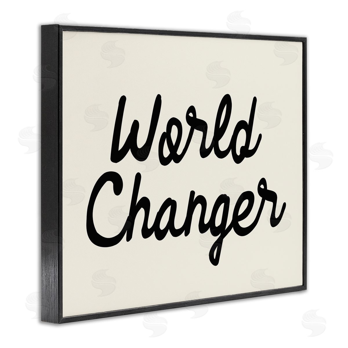 Stupell Studio World Changer Casual Cursive Calligraphy Words Sign  Black Framed Giclee Wall Art Print
