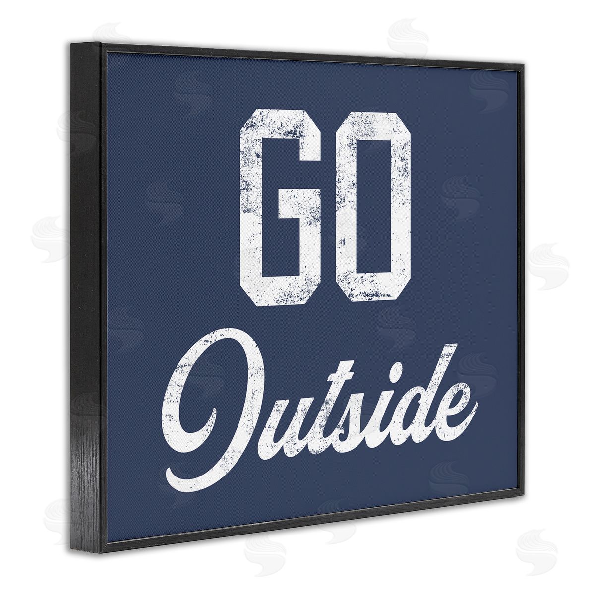 Stupell Studio Go Outside Kids Vintage Text Phrase Black Framed Giclee Wall Art Print