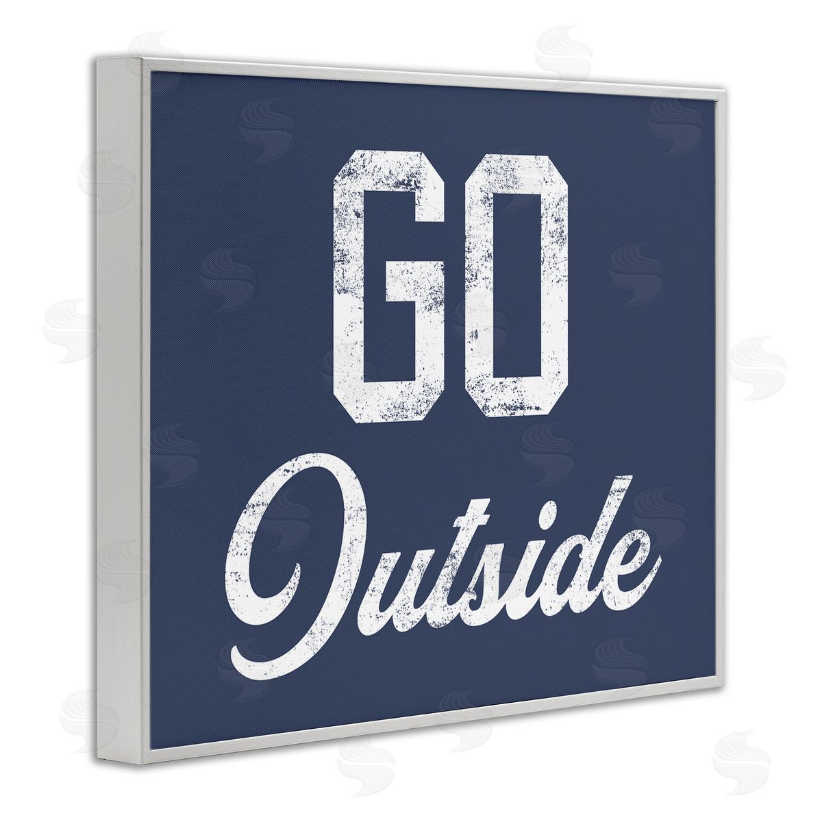 Stupell Studio Go Outside Kids Vintage Text Phrase White Framed Giclee Wall Art Print