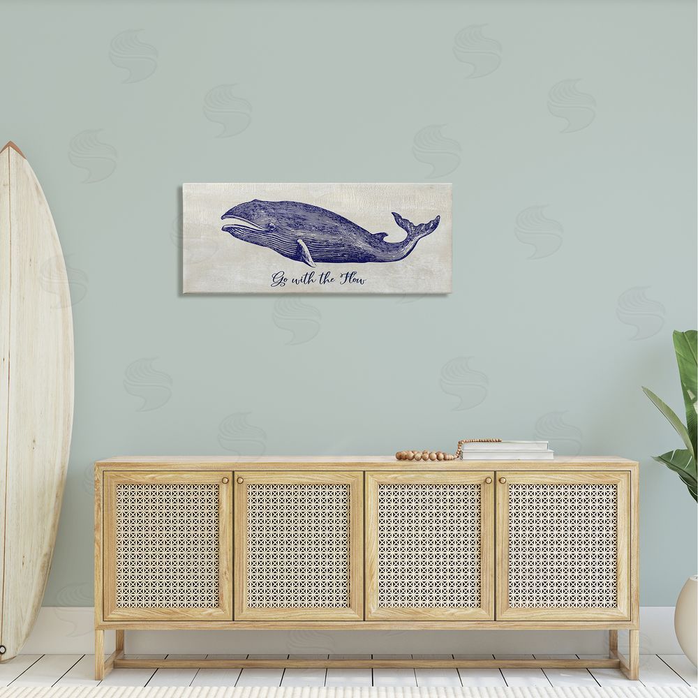 Susan Jill Go With The Flow Aquatic Whale Ocean Phrase