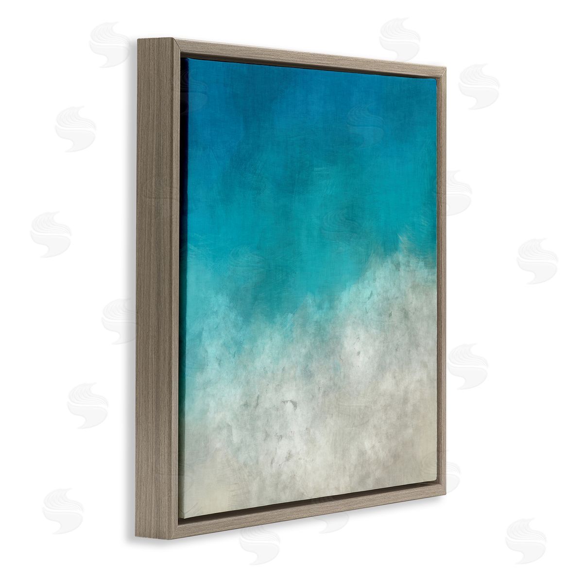 Alpenglow Workshop Aerial Ocean Shoreline View Sea Water Foam Brown Floating Frame Canvas Wall Art Print