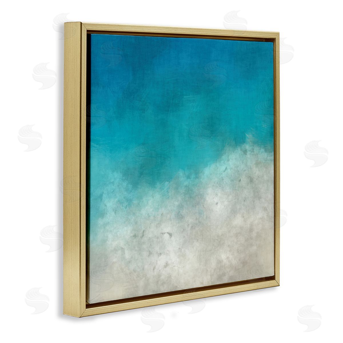 Alpenglow Workshop Aerial Ocean Shoreline View Sea Water Foam Gold Floating Frame Canvas Wall Art Print
