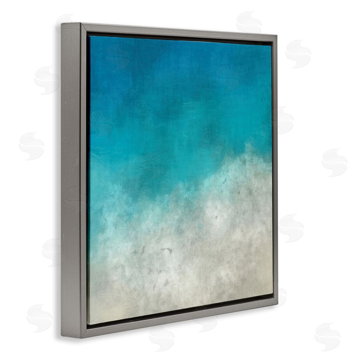 Alpenglow Workshop Aerial Ocean Shoreline View Sea Water Foam Gray Floating Frame Canvas Wall Art Print