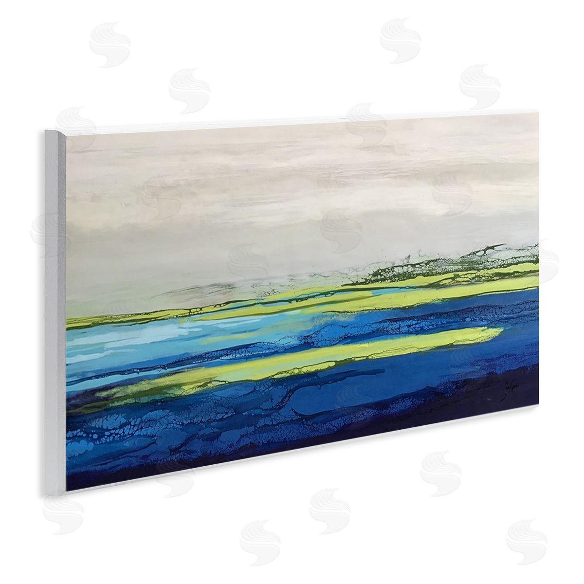 Stacy Gresell Abstract Ocean Surface Scene Bold Layered Hues