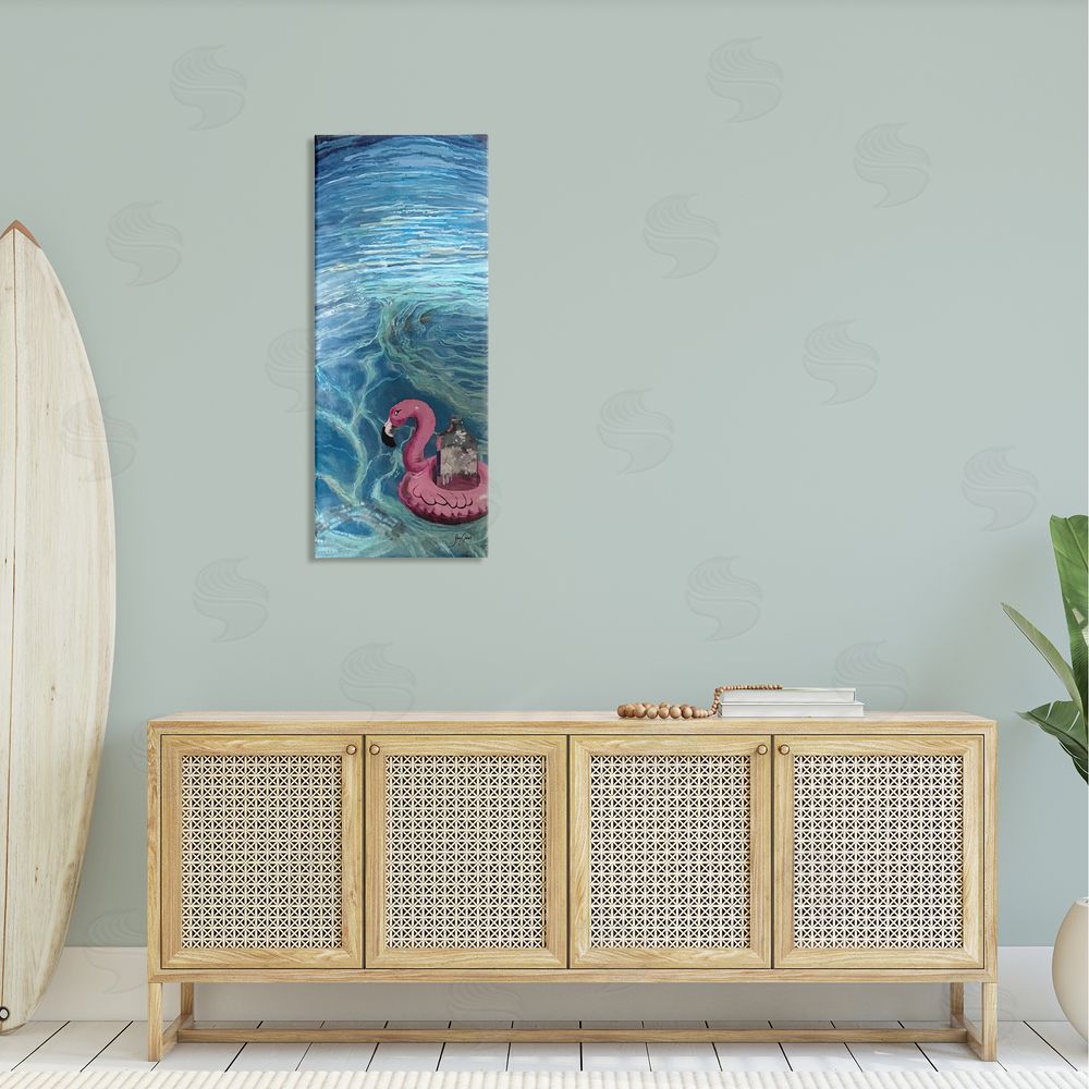 Stacy Gresell Flamingo Pool Float Summertime Swirled Water Ripples