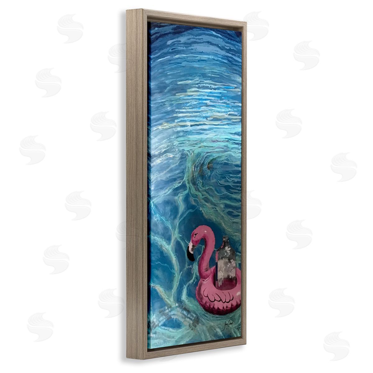Stacy Gresell Flamingo Pool Float Summertime Swirled Water Ripples
