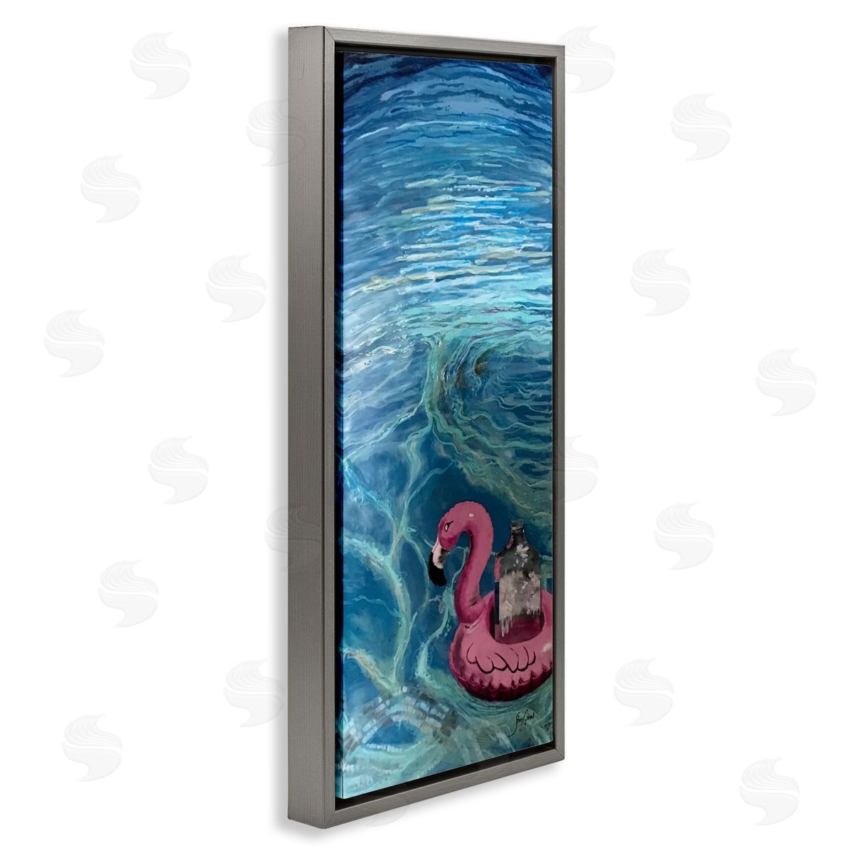 Stacy Gresell Flamingo Pool Float Summertime Swirled Water Ripples