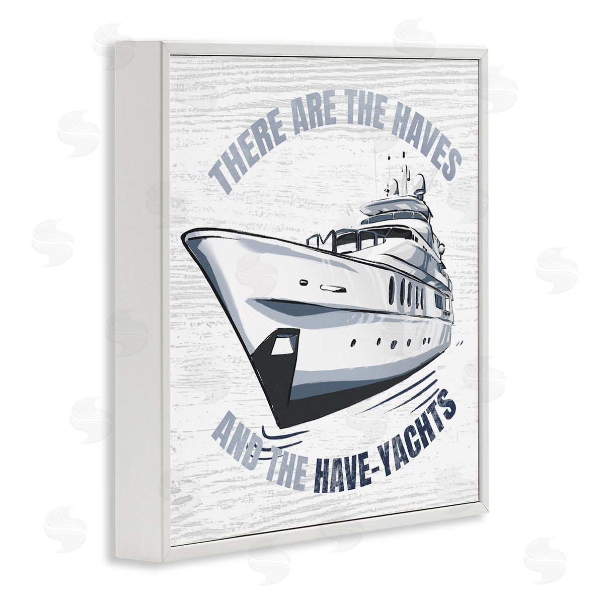 Ziwei Li Haves and Have Yachts Rustic Boat Humor Typography White Framed Glicee Wall Art Print