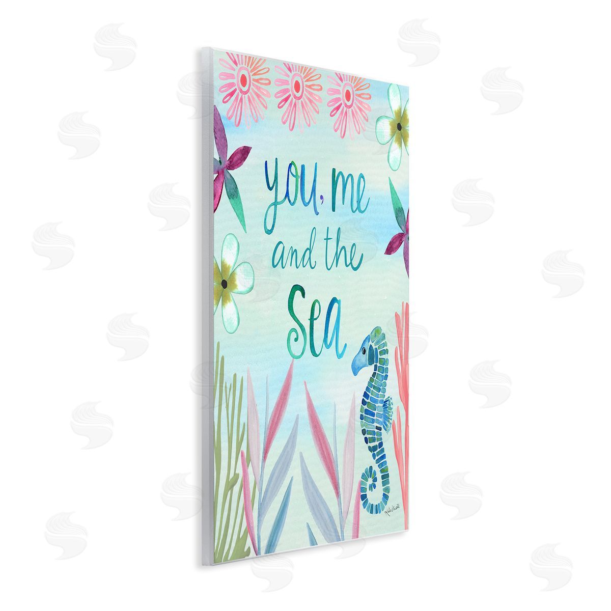Katie Doucette You, Me & Sea Romanic Beach Lover Ocean Life Phrase Wall Plaque Art Print