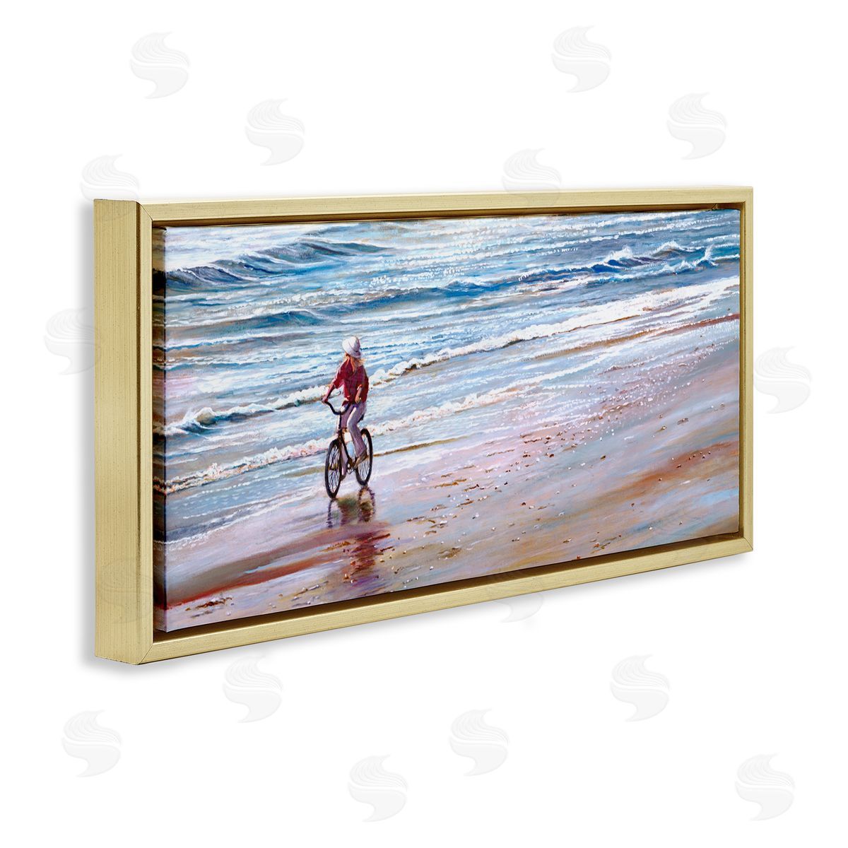 Tom Mielko Riding Bike Along Ocean Shore Beach Waves