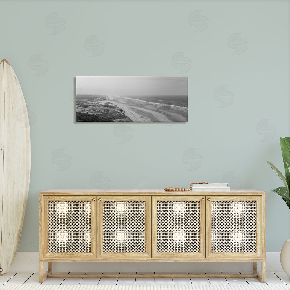 Aaron Matheson Rocky Ocean Coast Waves Monochrome Beach Shore